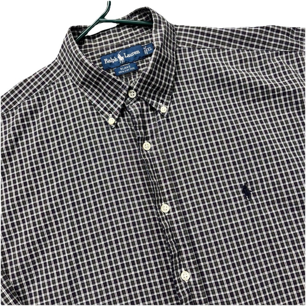 Vintage Ralph‎ Lauren Blake Shirt Mens XL Plaid Button Down Long Sleeve Office
